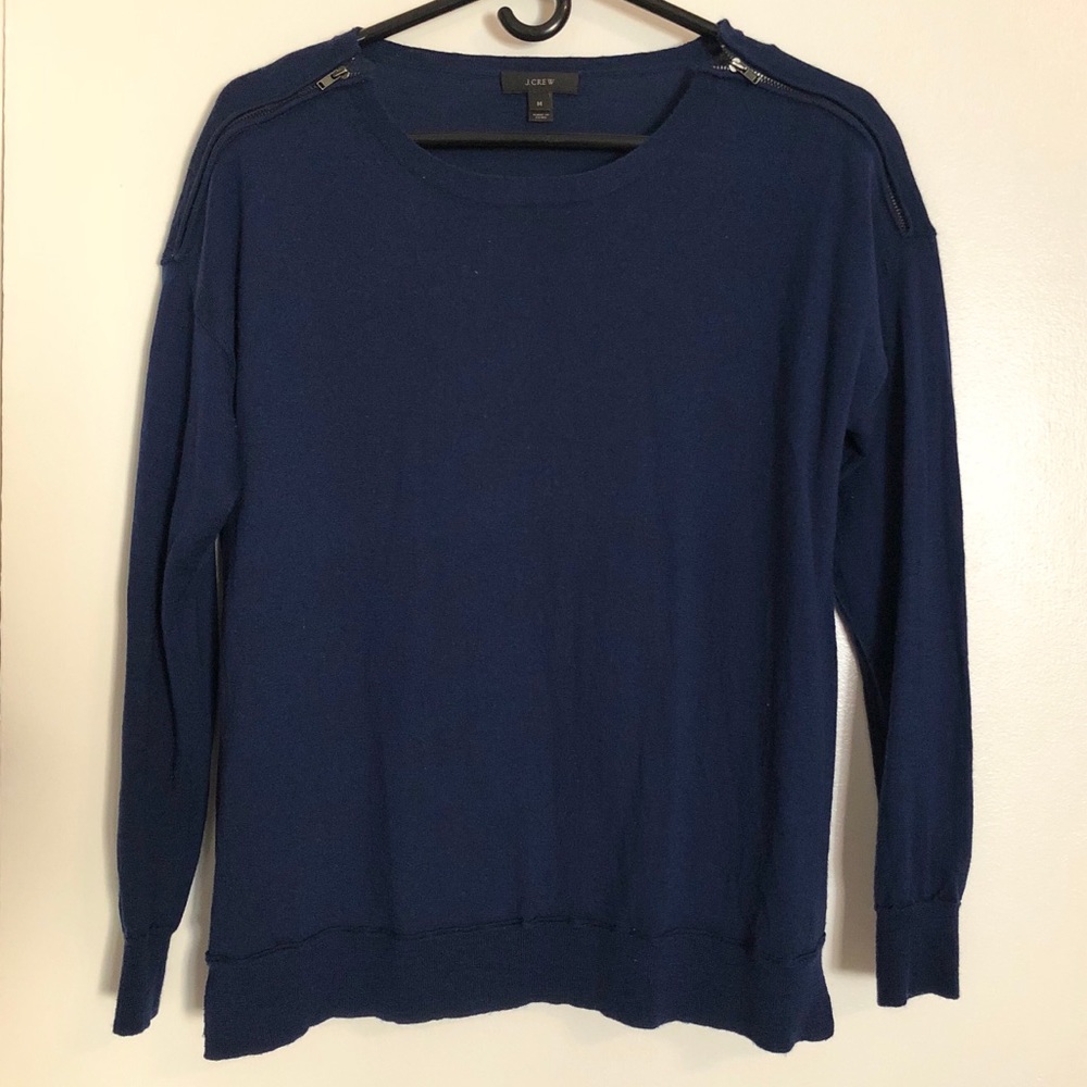 J Crew Sweater with Zipper at Shoulders